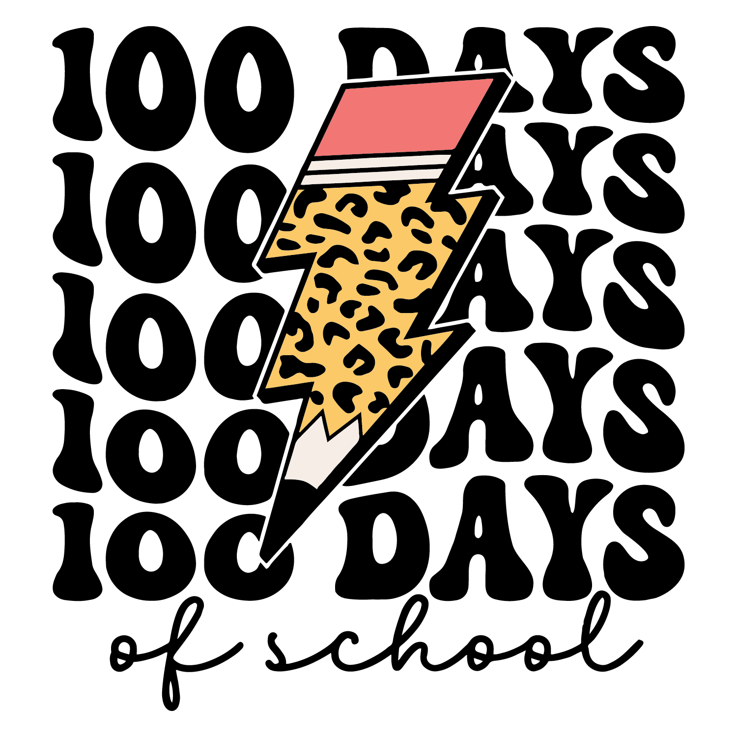 100 DAYS LIGHTNING BOLT PENCIL