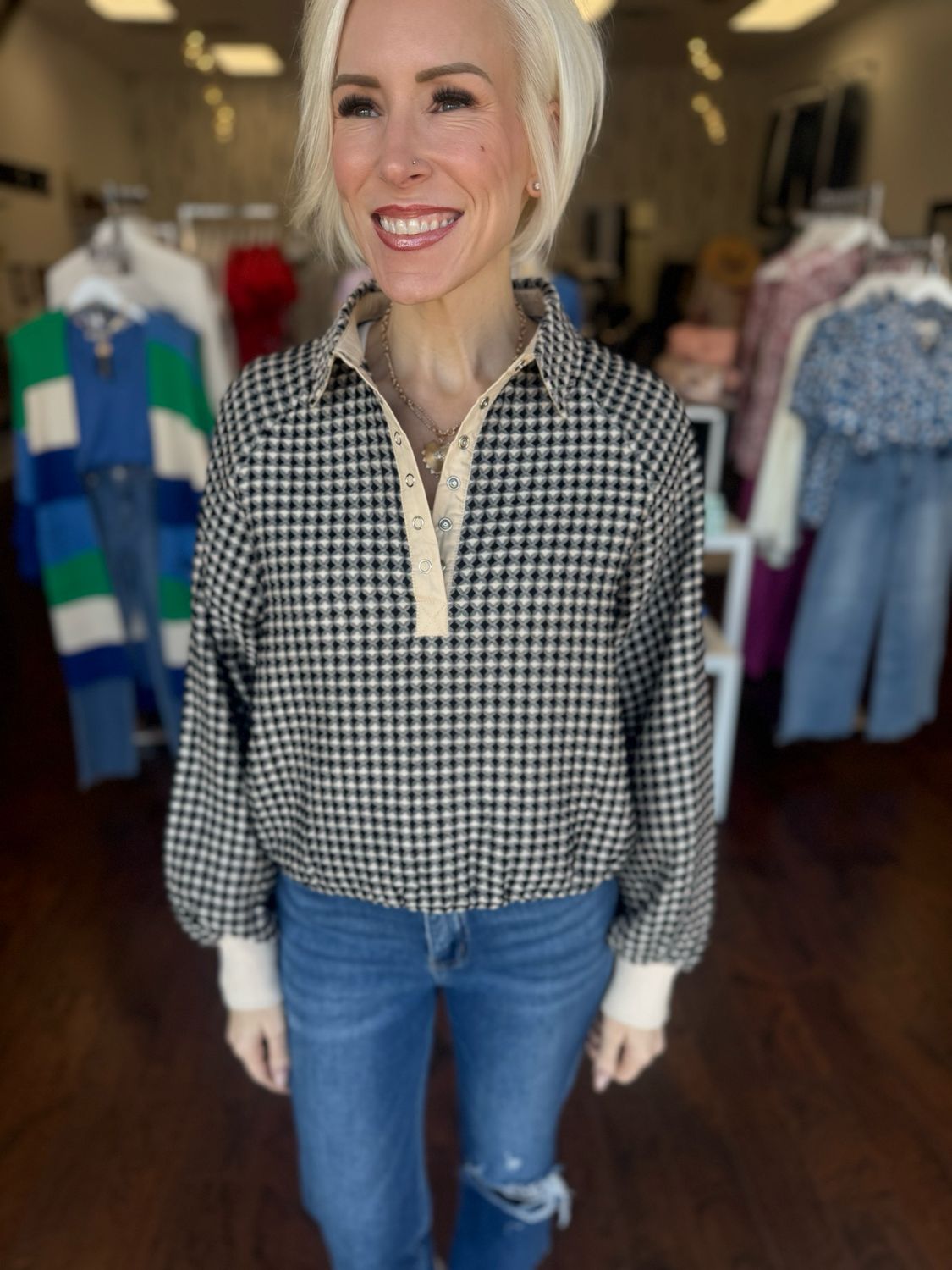 Two Tone Textured Top