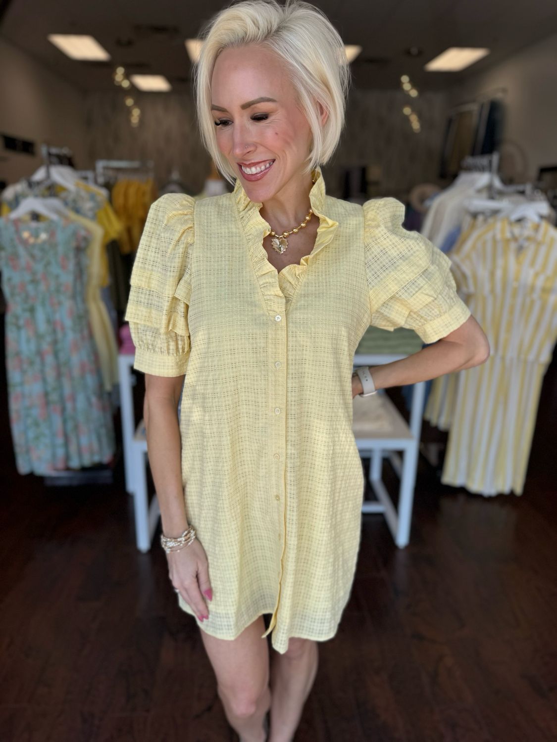 Ruffle Vneck Dress