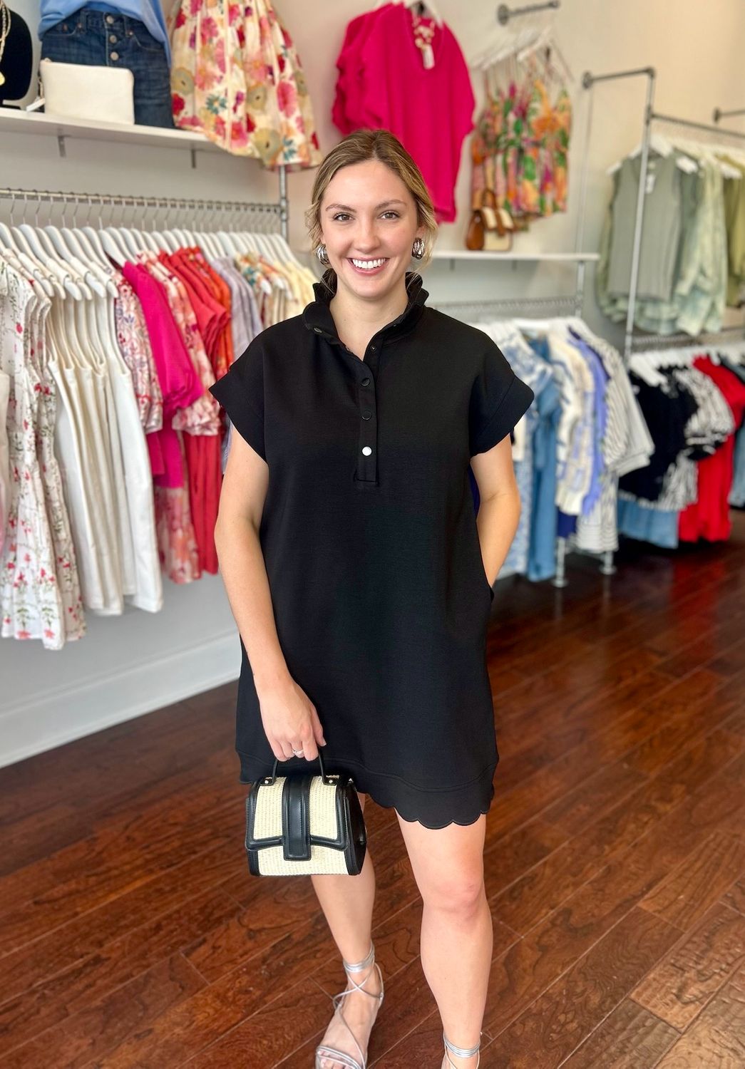 Scallop Jersey Knit Dress