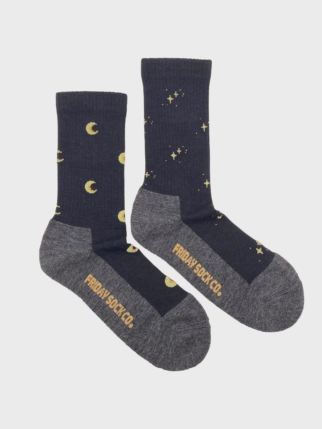 Mismatched Merino Socks | Women, Pattern: stars-moon