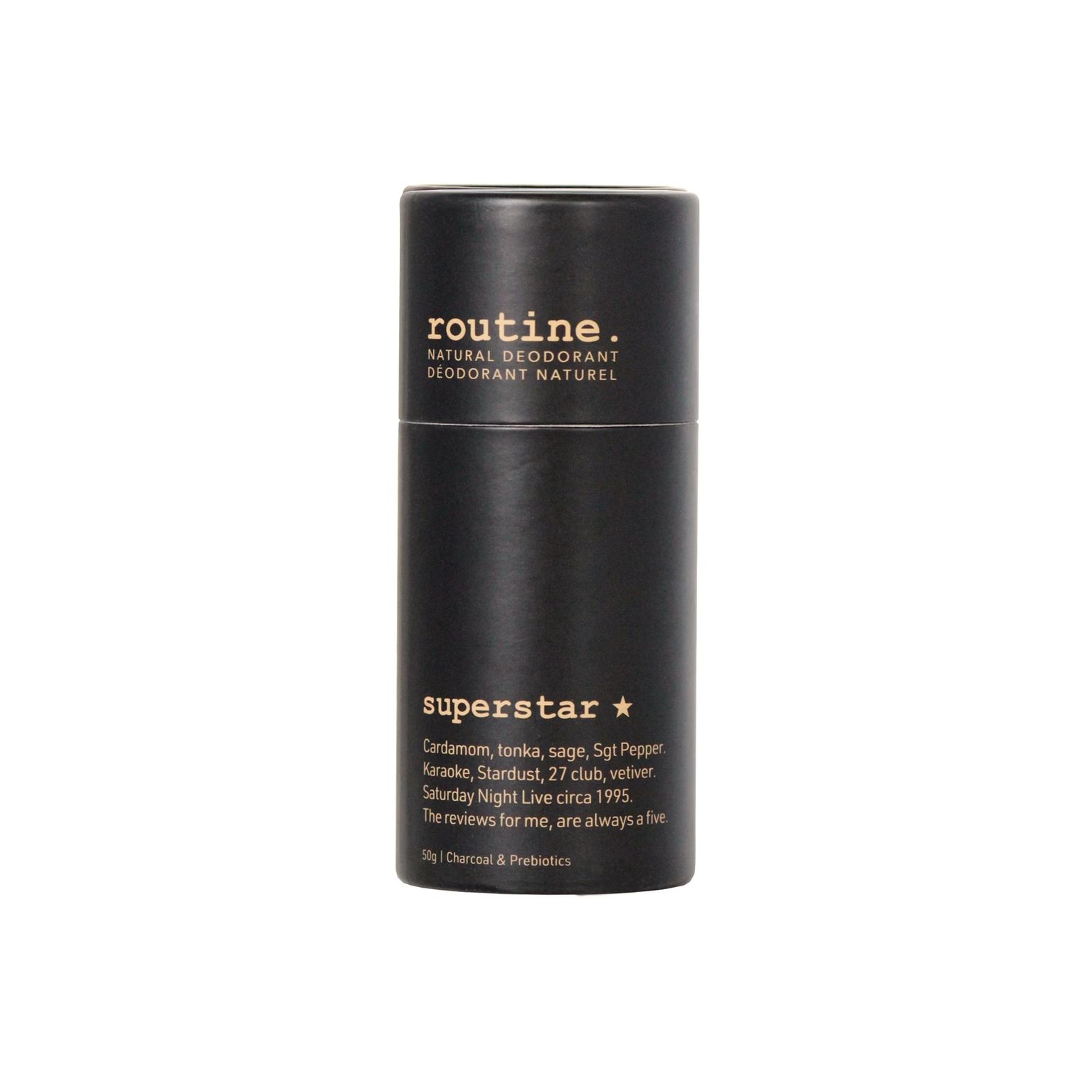 Natural Deodorant - Superstar [charcoal], Size: 50g stick