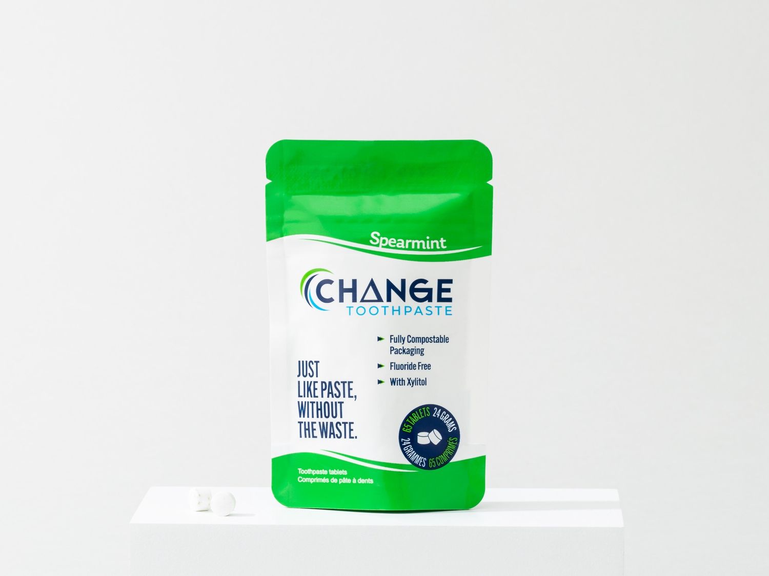 Toothpaste Tablets | 1-Month Supply - 65ct, Flavour: spearmint