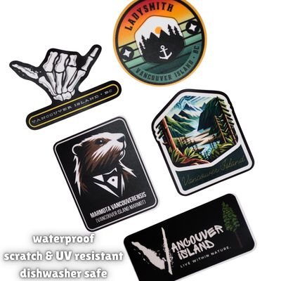 Vancouver Island Stickers - Assorted Designs Vancouver Island Stickers - Assorted Designs