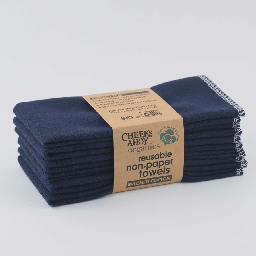 Organic Brushed Cotton Non-Paper Towels, Colour: blackberry