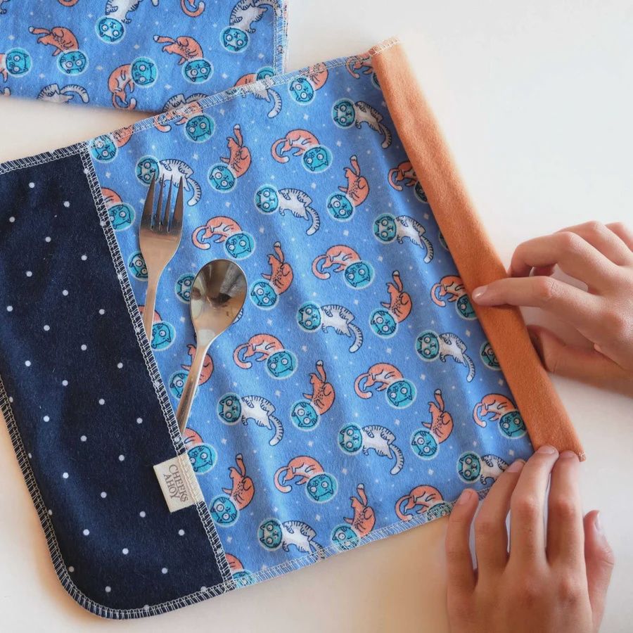 KIds Placemats + Napkins, Colour: astro cats