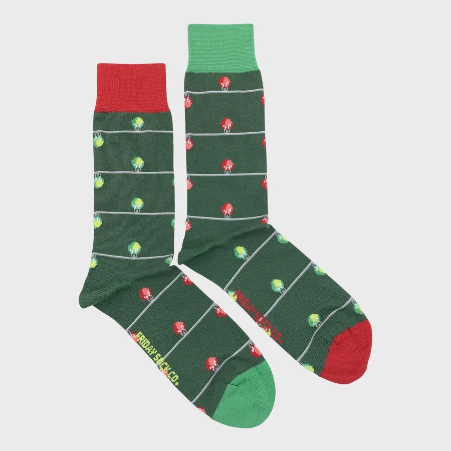 Mismatched Ugly Christmas Socks - Egyptian Cotton | Men-Unisex, Pattern: string lights