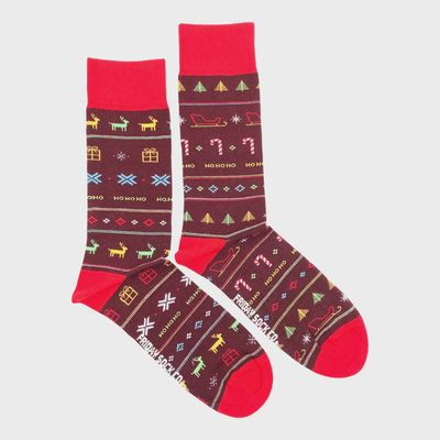 U/M Mismatched Ugly-ish Christmas Socks
