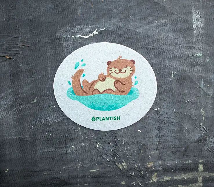 Pop-Up Sponge, Pattern: sleepy otter