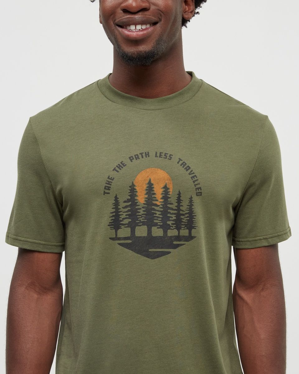 M Path Less Travelled T-Shirt, Colour: deep olive/burnt caramel, Size: m