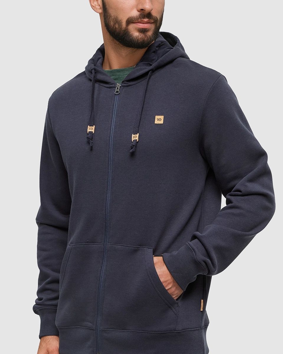 M Reynard Zip Hoodie, Colour: Midnight Blue, Size: M