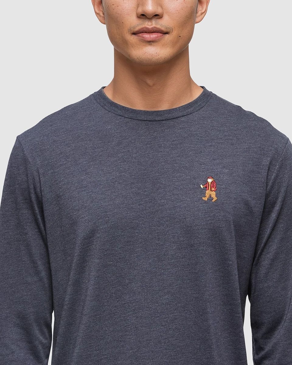 M Sasquatch Longsleeve, Colour: Midnight Blue Heather/Lumberjack, Size: XXL