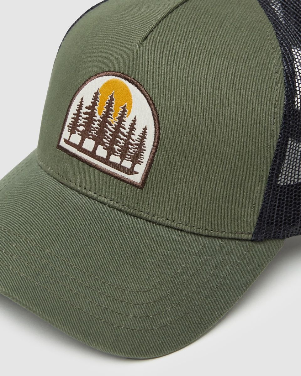 Tentree Crest Altitude Hat, Colour: Deep Olive/Warm Oak
