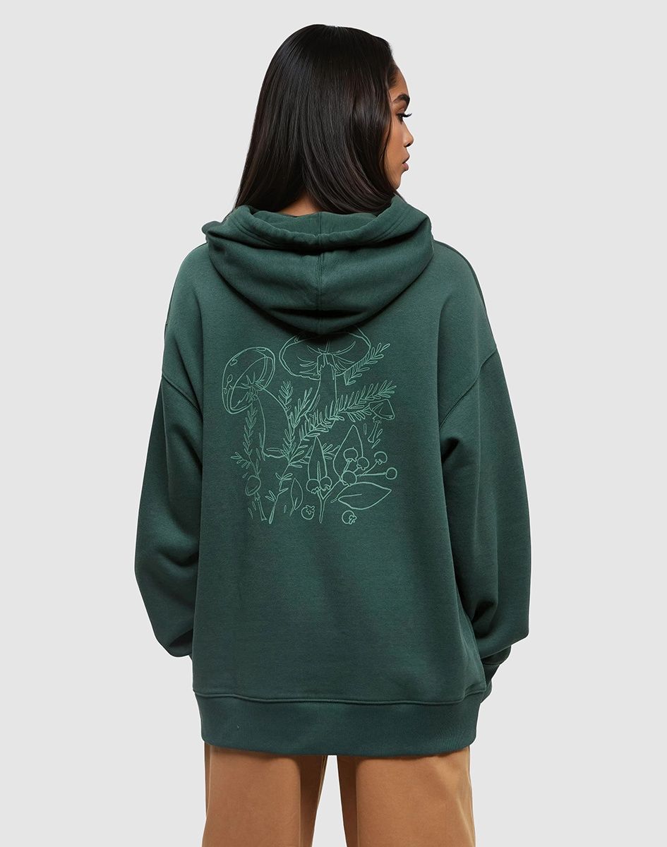 W Understory Oversized Hoodie, Colour: Forest Pine/Jade, Size: XS