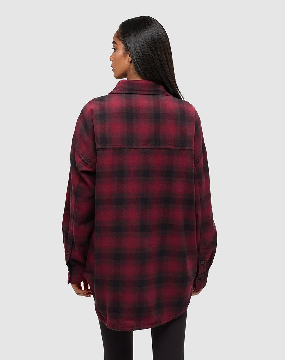 W Fernwood Flannel Shirt, Colour: Deep Burgundy/Shadow Plaid, Size: S