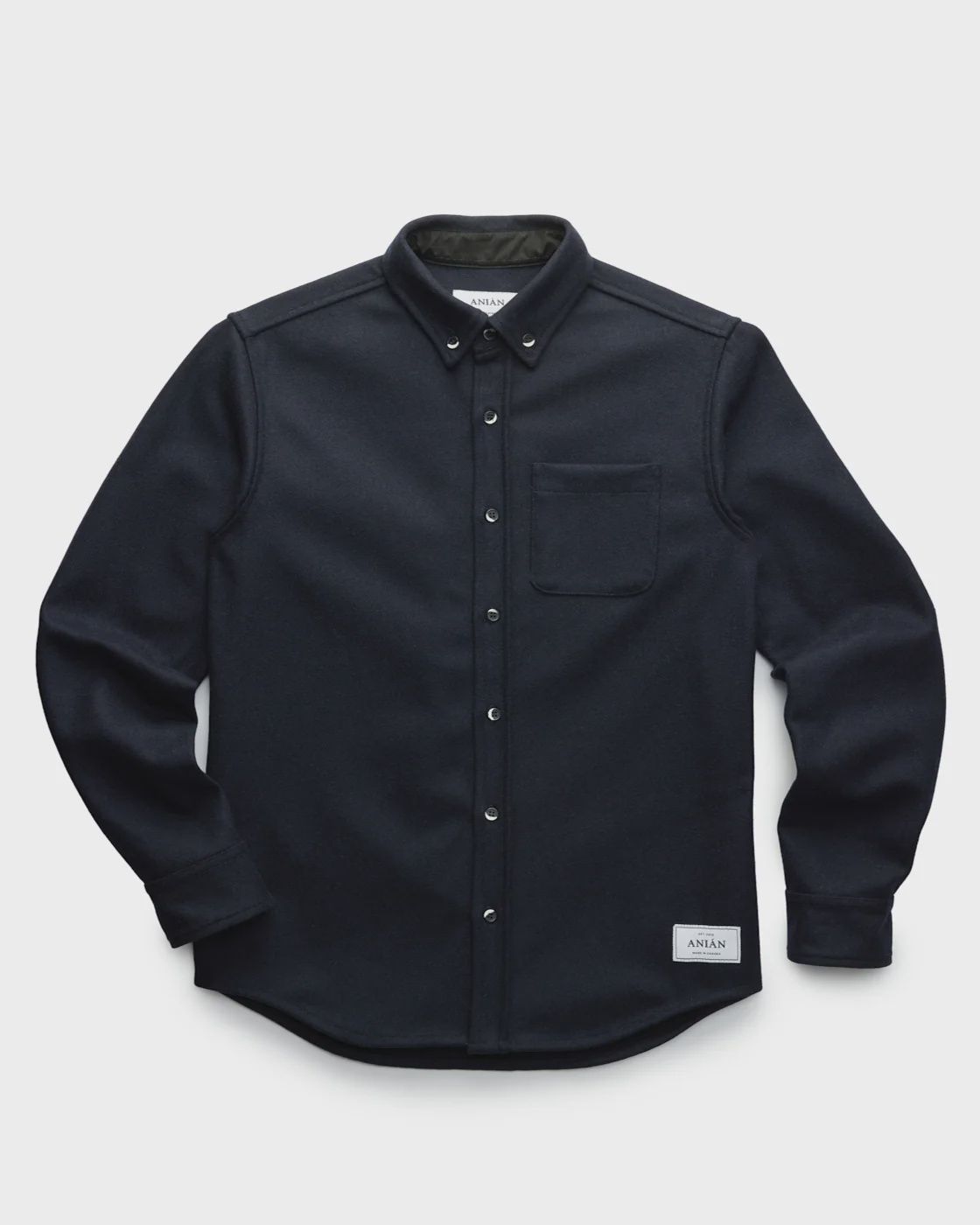 M Modern Melton Wool Shirt (600GSM), Colour: Navy, Fit: Relaxed, Size: M
