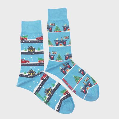 U/M Mismatched Ugly-ish Christmas Socks