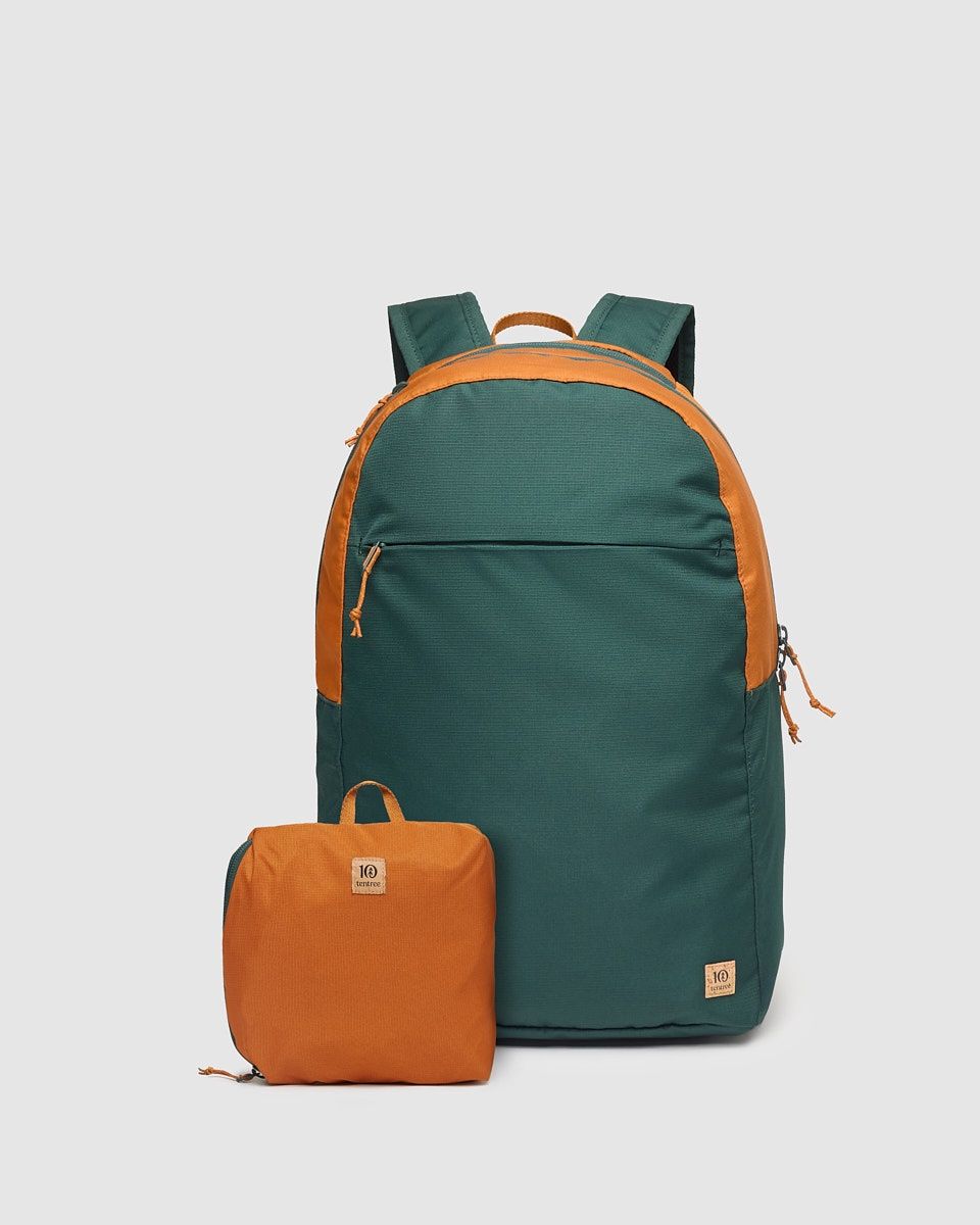 U Ruxton Packable Backpack, Colour: Forest Pine/Burnt Camel