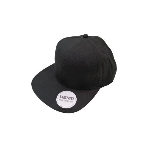 U Hemp Hat, Colour: Black, Style: Flat Brim