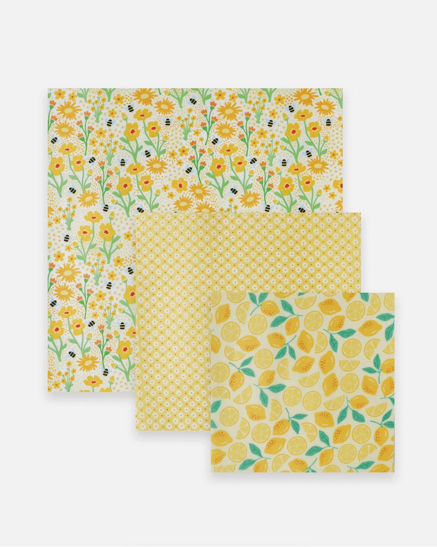 Beeswax Wrap Variety Set, Colour: Yellow