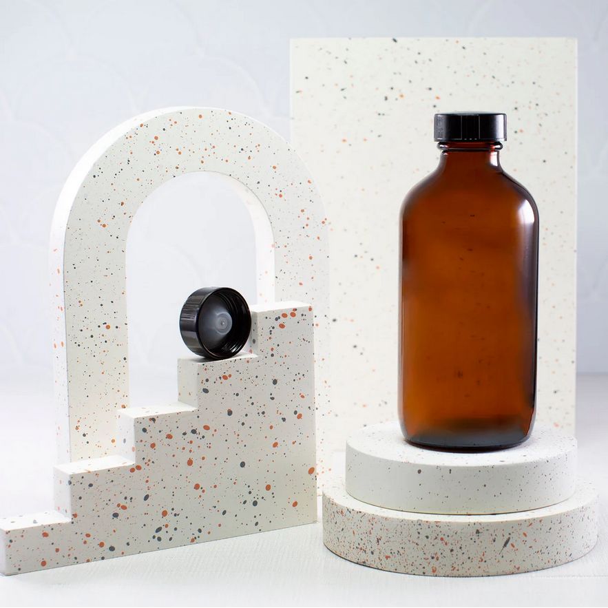 Amber Glass Bottle, Size: 8oz