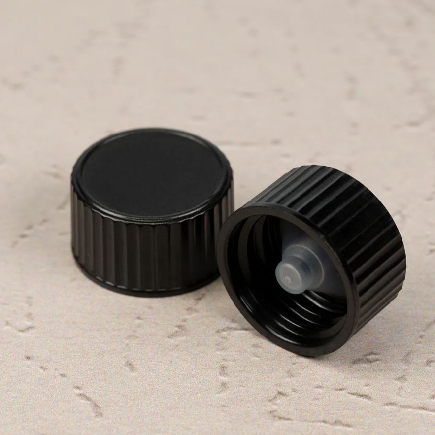 Assorted 18mm Closures, Type: 18-400 Black Phenolic Cap