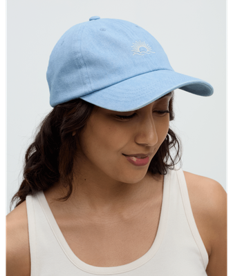 U Embroidered Denim Peak Hat