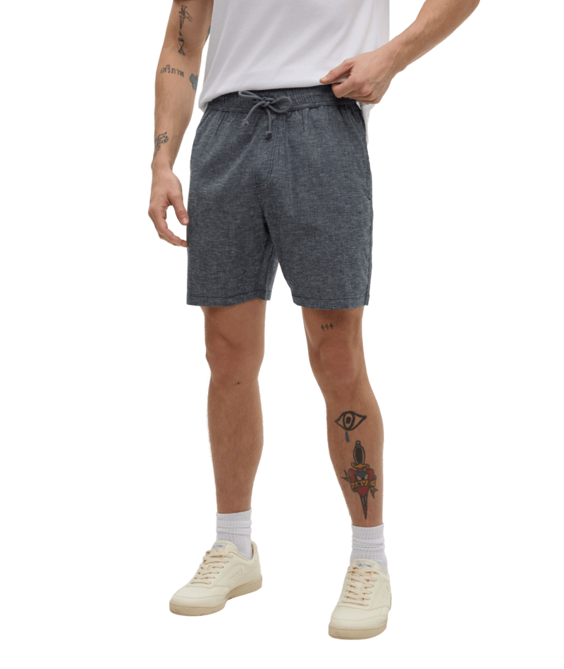 M Hemp Joshua Short, Colour: Midnight Blue Heather, Size: L