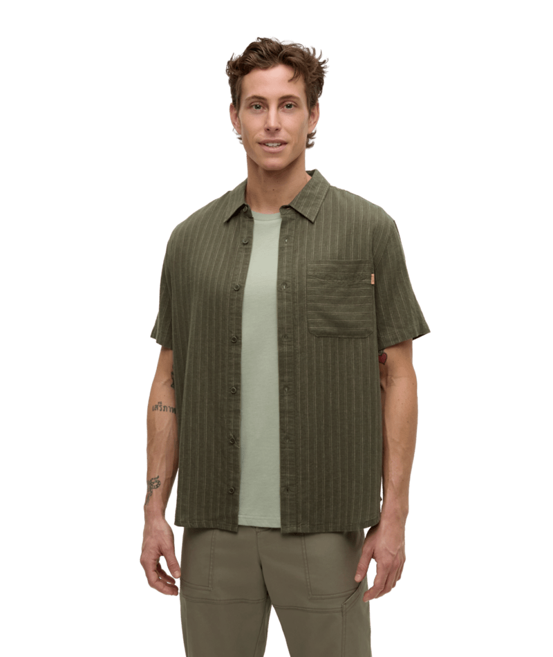 M Dundas Shirt, Colour: Deep Olive/Double Stripe, Size: L