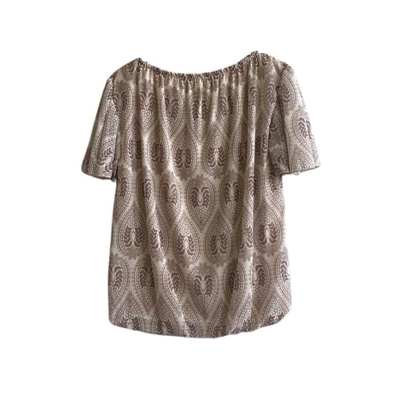 Blusa a maniche corte a fantasia