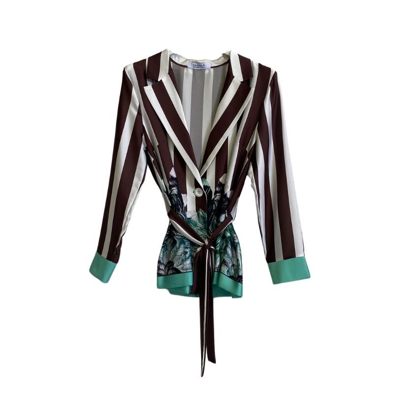 Giacca a strisce marrone