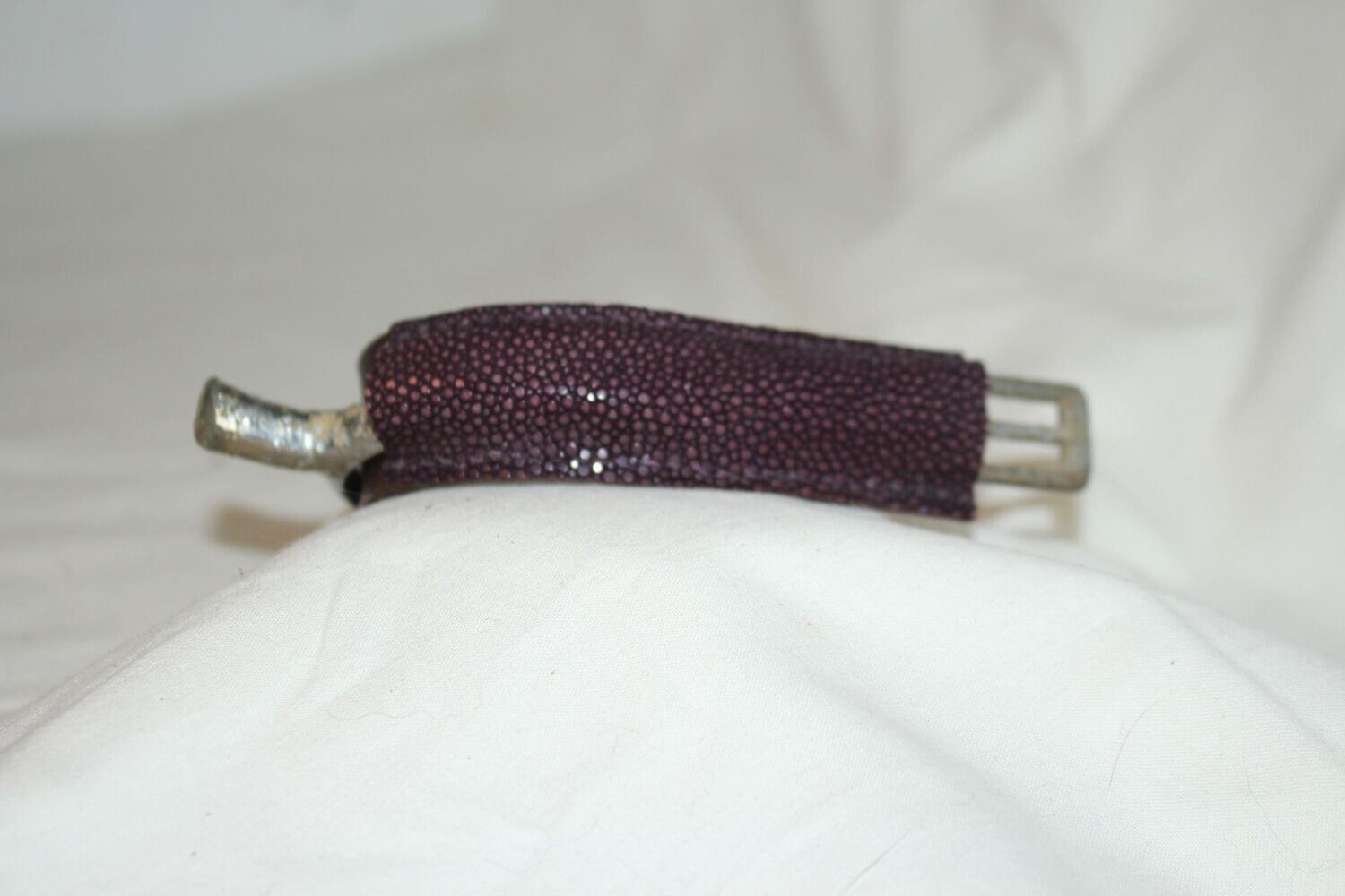 Gaines d'éperons Cuir Havane / galuchat