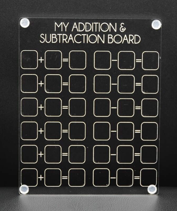 Acrylic Learning Tracing Board - Choose From +/- Or x/÷