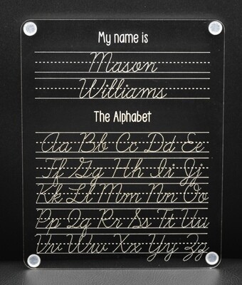 Acrylic Learning Tracing Board - Name and Alphabet - Cursive