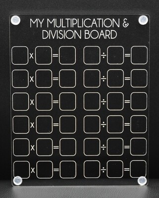 Acrylic Learning Tracing  Board - Math Equations - Mult &amp; Div