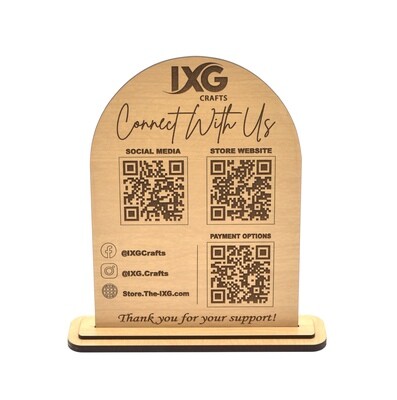Connect with Us Table Top sign with QR Code!