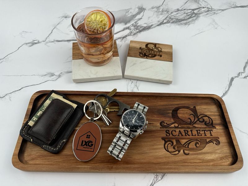 Catch-All tray and coaster bundle