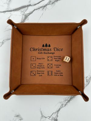 Leatherette 6 X 6” Christmas Gift Exchange Game