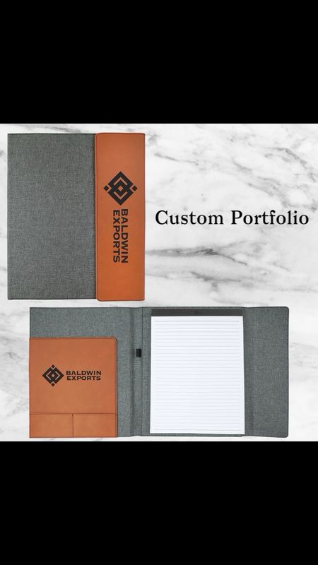 Portfolio Engraved 9 1/2 x 12 1/2 Leatherette