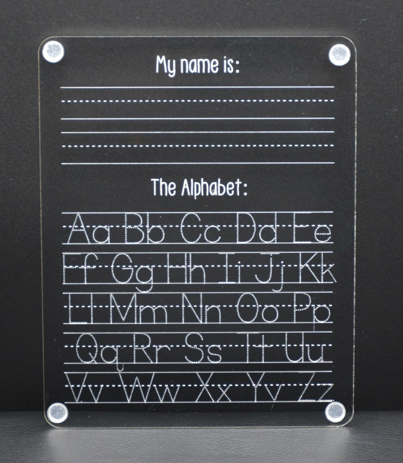 Acrylic Learning Name Board – Choose From Primary Or Cursive