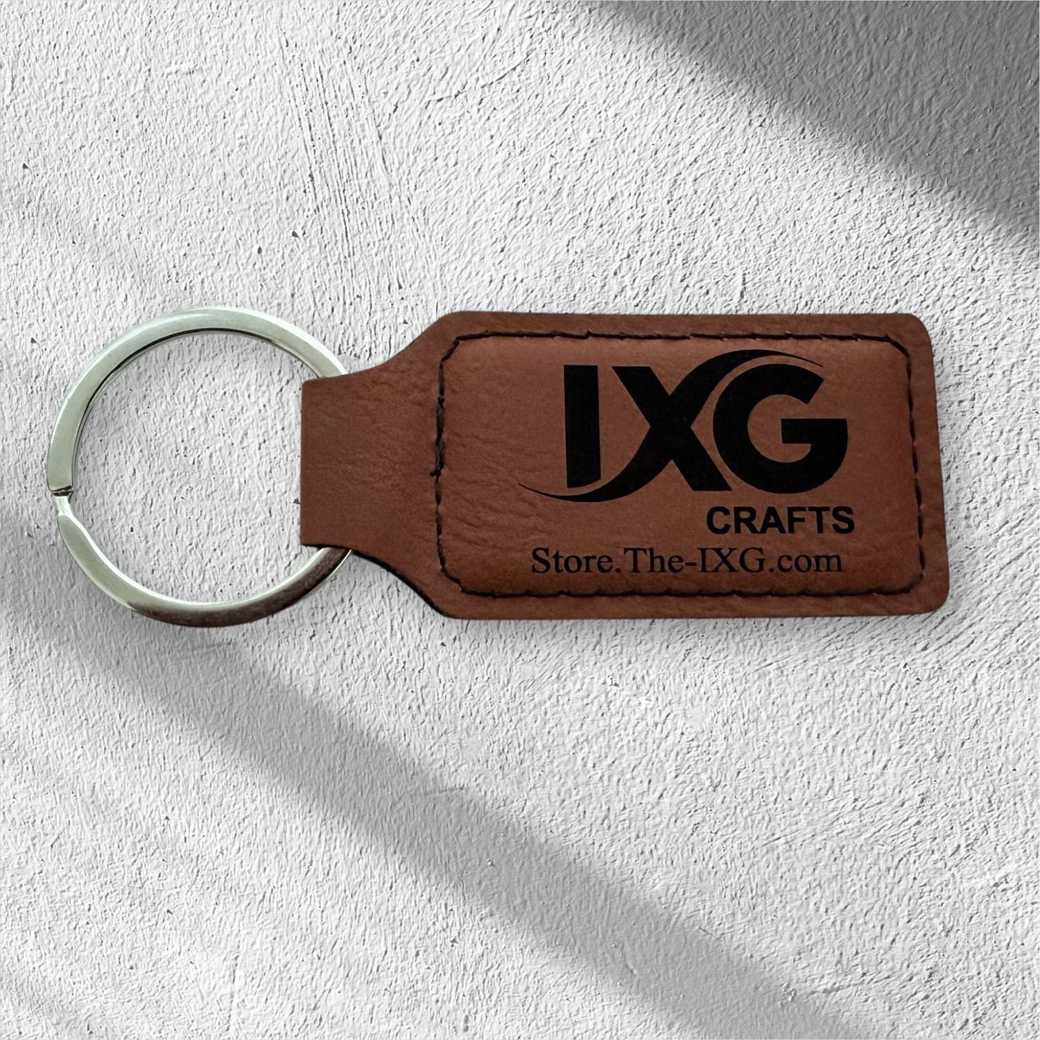 Custom Laser-Engraved Leatherette Keychains