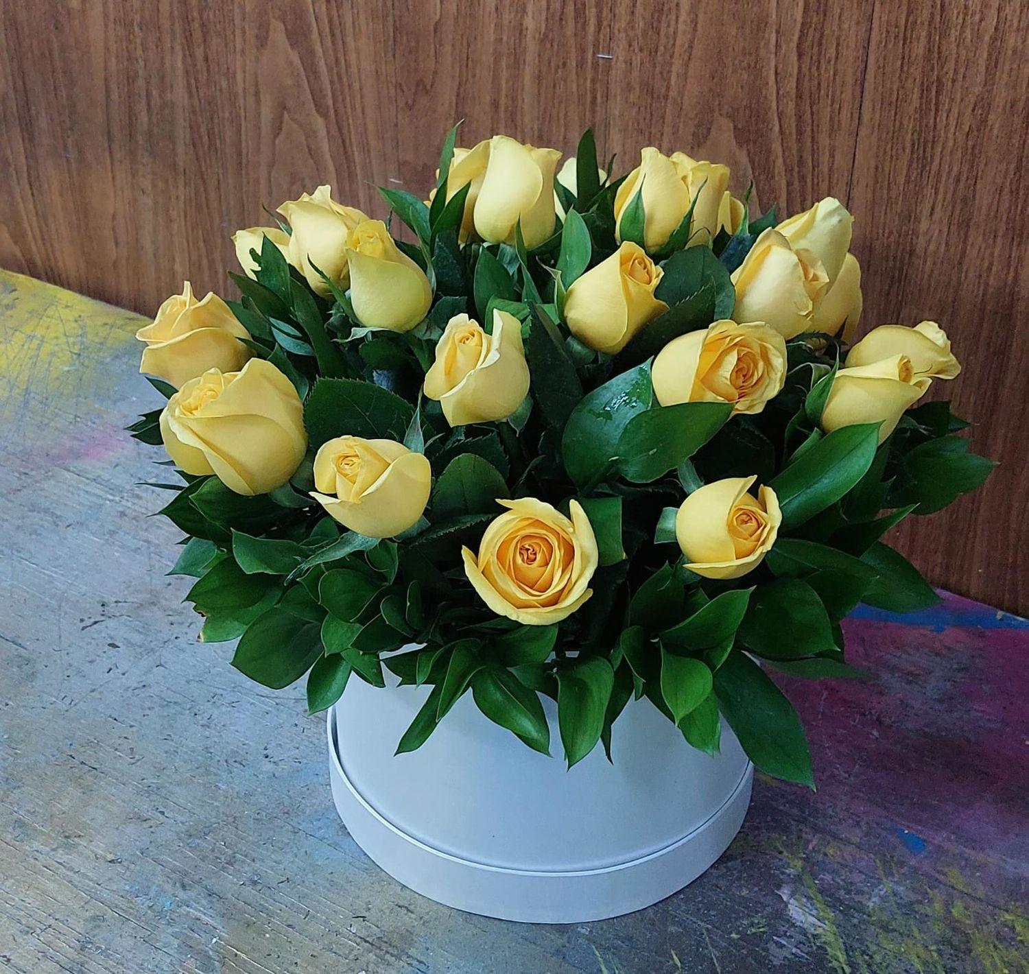 24 rosas amarillas