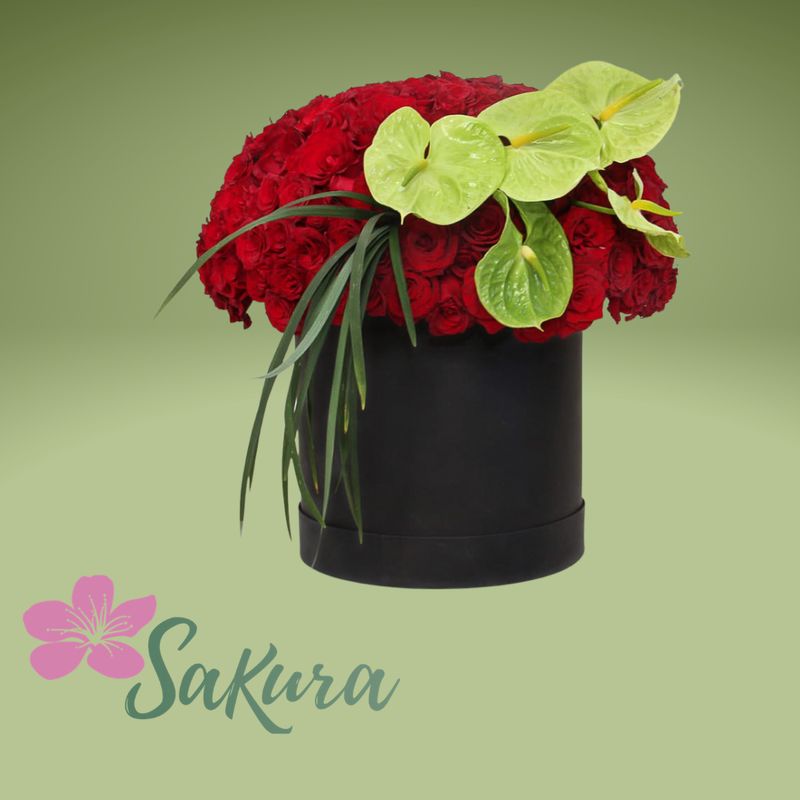 150 rosas con anturios