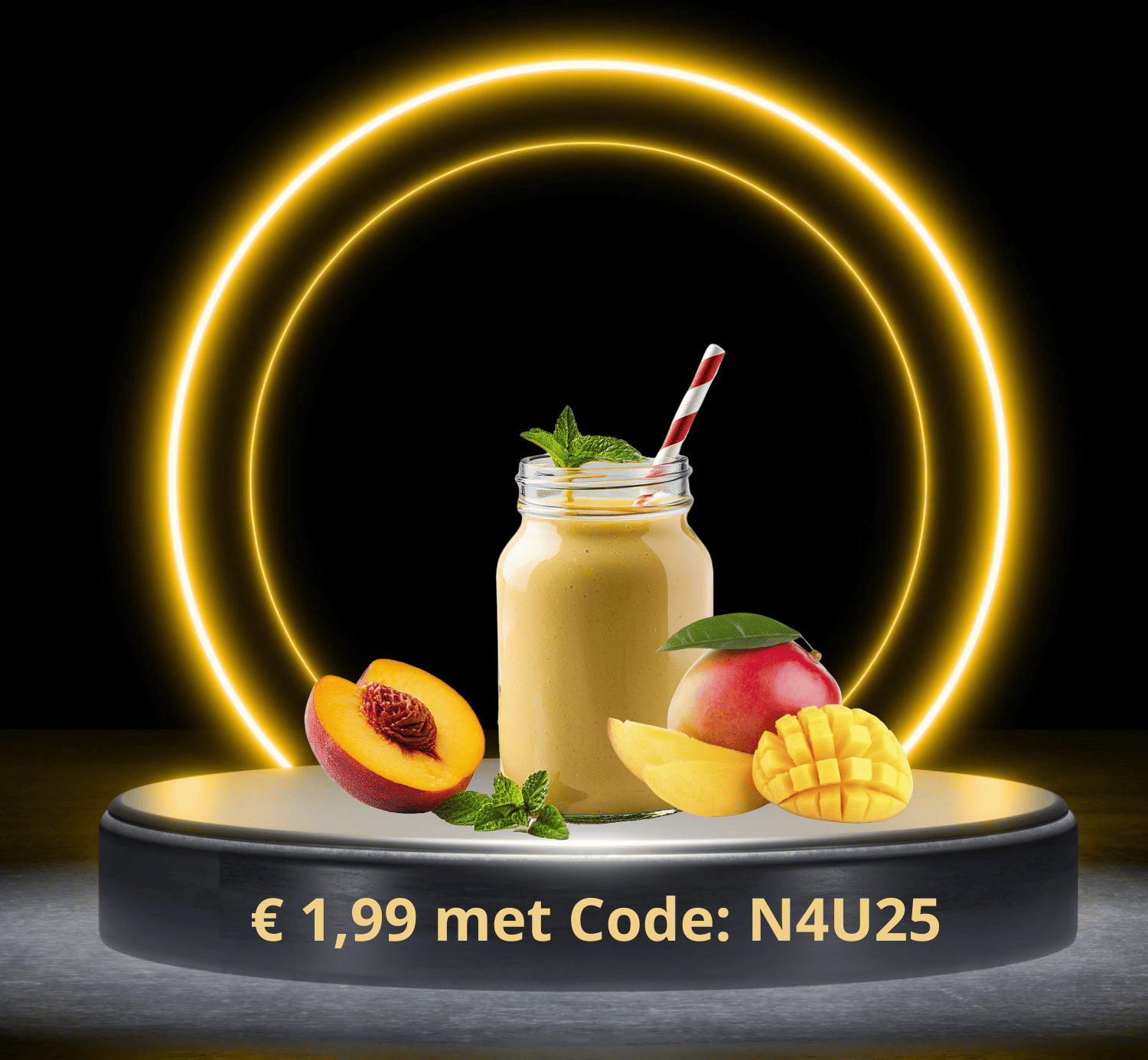 Protein 4U - Perzik-Mango (7x € 2,65/shake)