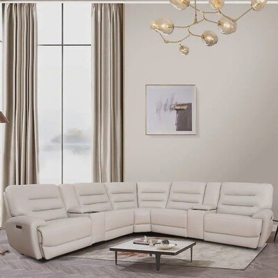 Aubrey 7-piece Leather Reclining Sectional
