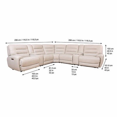 Aubrey 7-piece Leather Reclining Sectional