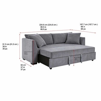 Marion Fabric Convertible Sofa