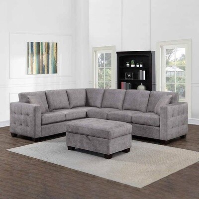 Kylie Fabric Sectional with Ottoman