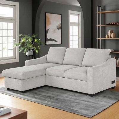 Coddle Aria Fabric Sleeper Sofa with Reversible Chaise colorbeige