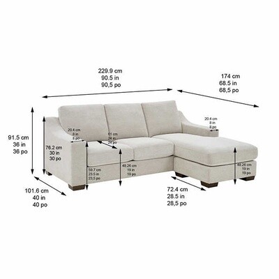 Dillard Sofa with Reversible Chaise